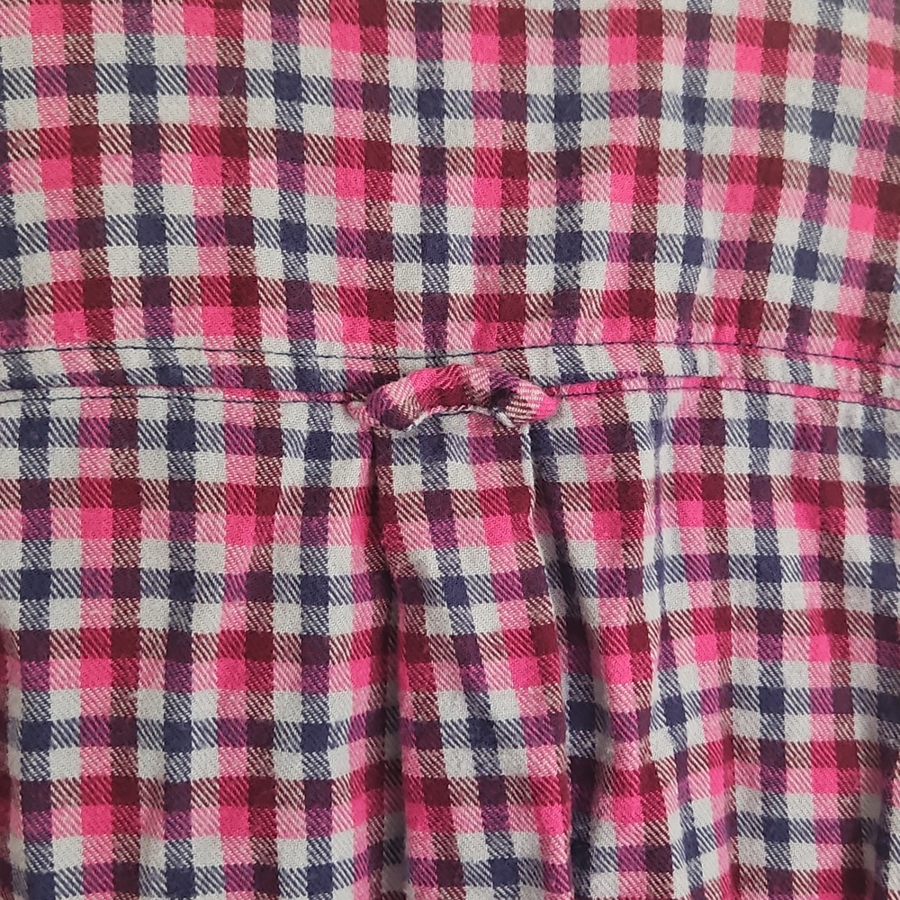 Navy and Pink Plaid Long-Sleeve Button Up Shirt - Picture 9 of 11